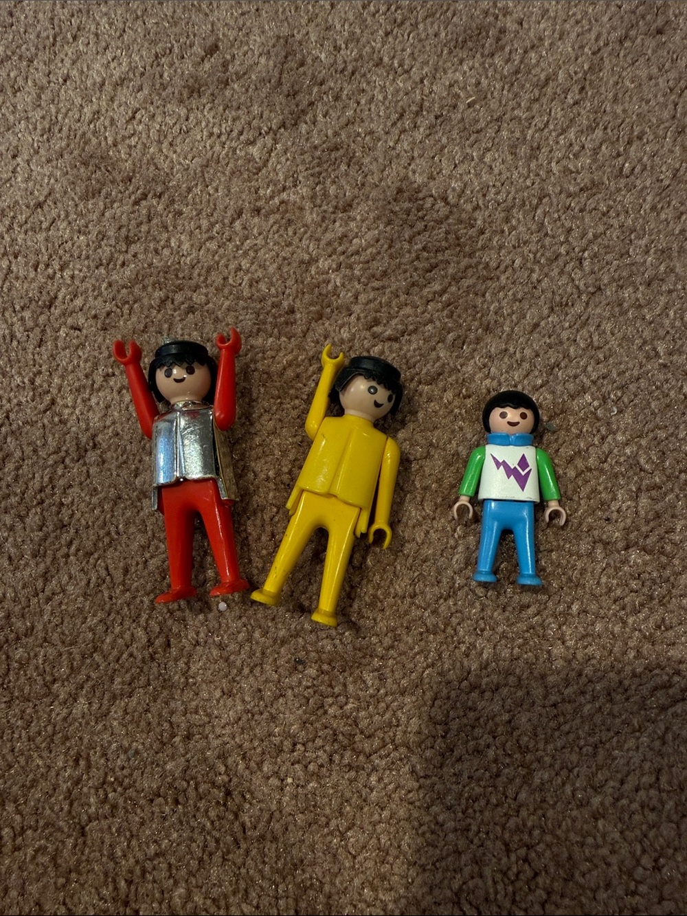 Playmobil-style Kids Figure Bundle – Red, Yellow & Blue Figures